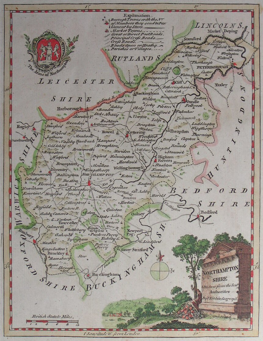 Map of Northamptonshire - Kitchin